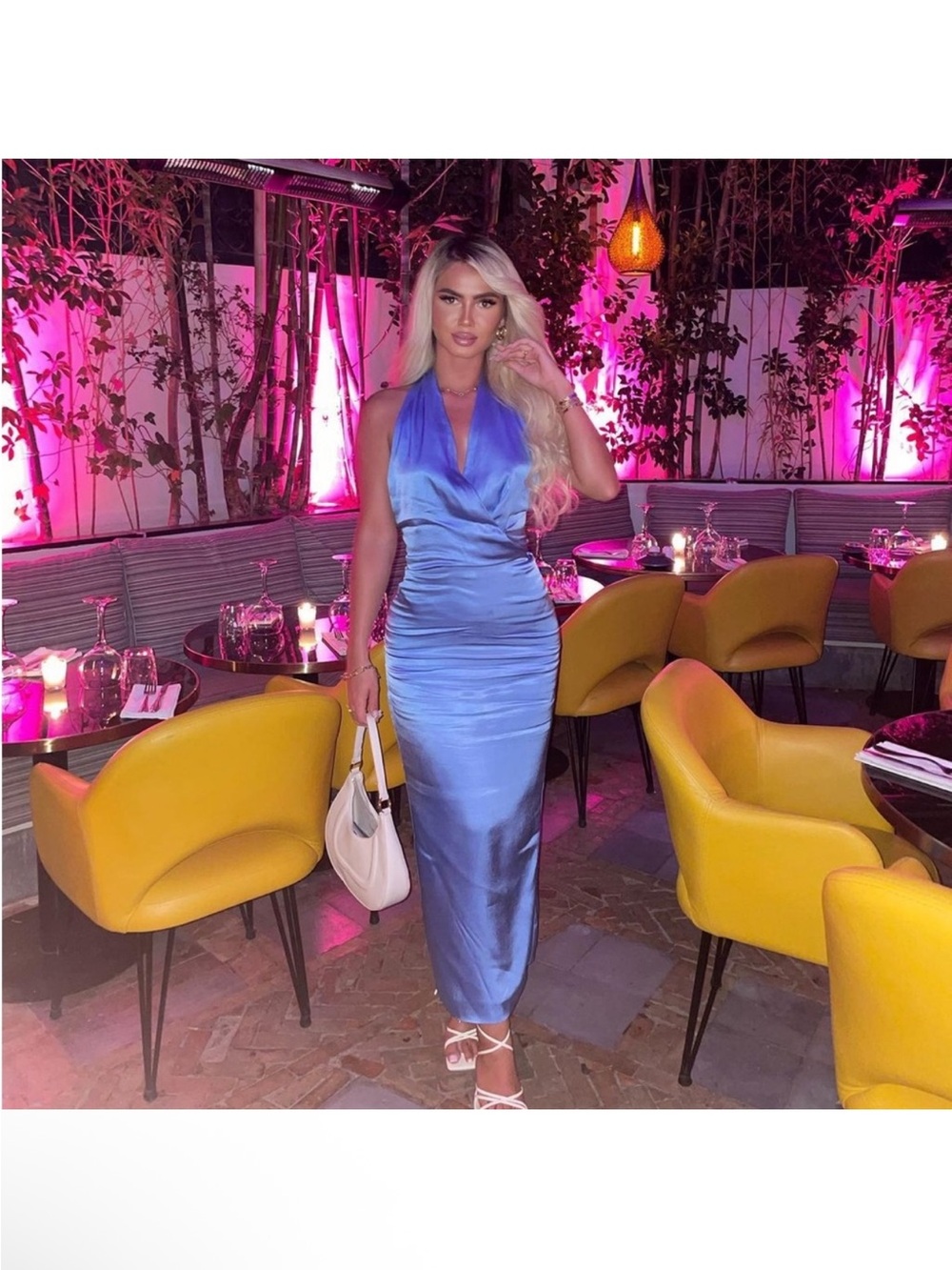 ZARA SATIN EFFECT MIDI DRESS